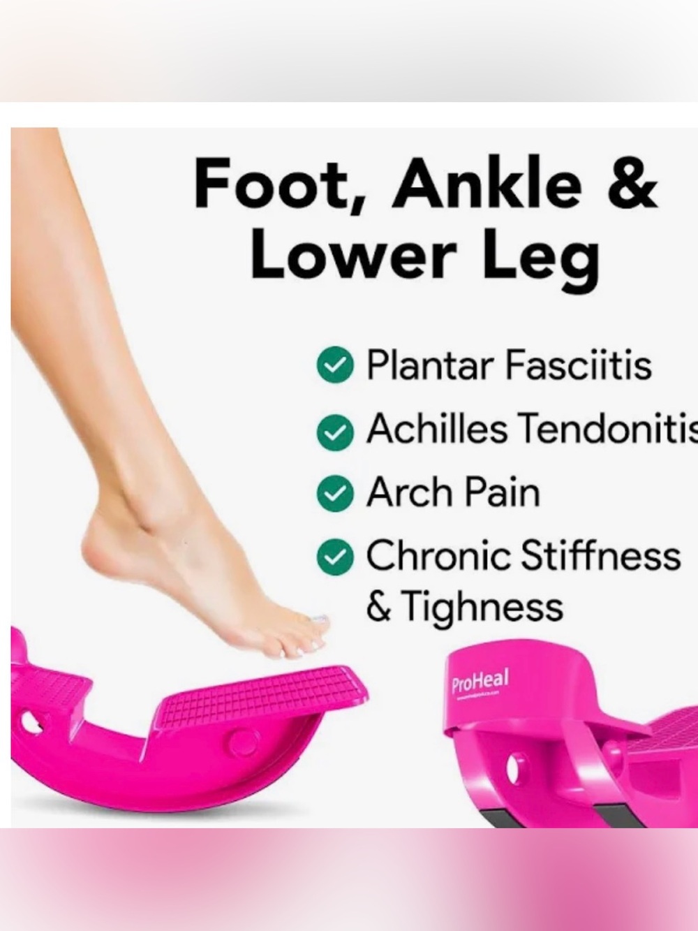 ProHeal Calf Stretcher Plantar Fasciiitis Stop Heel Pain Achilles Tendonitis